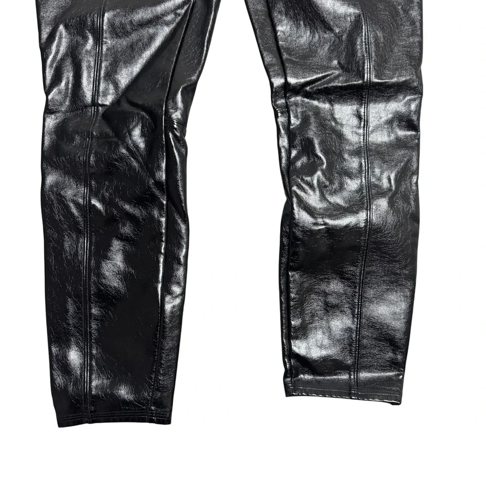 Spanx Edgy Faux Leather Leggings XL Black‎ High Waist Seamless - Picture 3 of 6